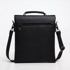 Сумка планшет мужская TEXTURA, 2 отдела на молнии, наружный карман, 23×4×26 см, чёрная - Фото 5