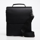 Сумка планшет мужская TEXTURA, 2 отдела на молнии, наружный карман, 23×4×26 см, чёрная - Фото 6