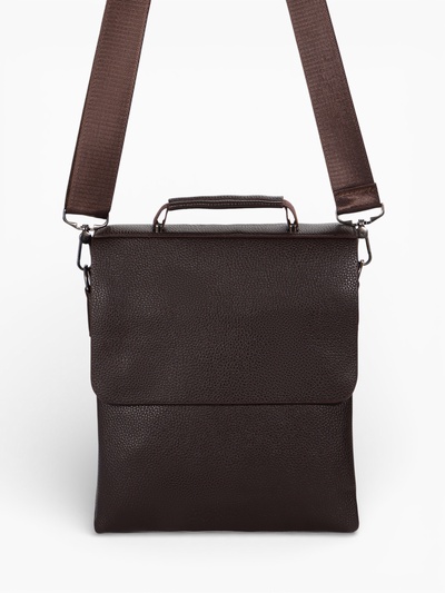 Сумка планшет мужская TEXTURA, 2 отдела на молнии, наружный карман, 23×4×26 см, коричневая