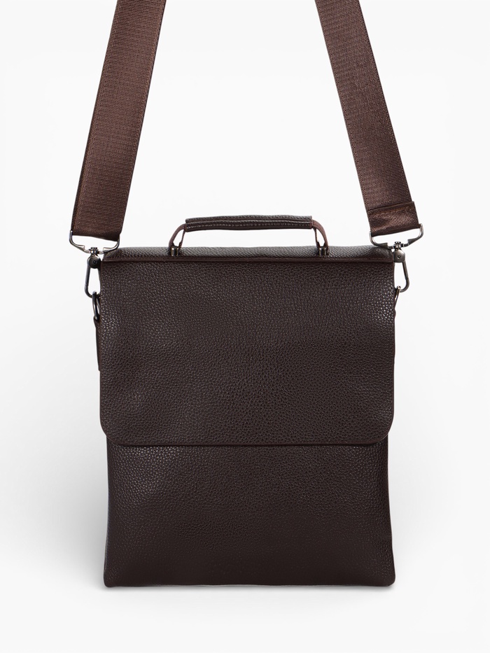 Сумка планшет мужская TEXTURA, 2 отдела на молнии, наружный карман, 23×4×26 см, коричневая - Фото 1