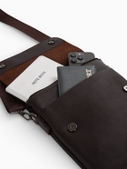 Сумка планшет мужская TEXTURA, 2 отдела на молнии, наружный карман, 23×4×26 см, коричневая - Фото 3