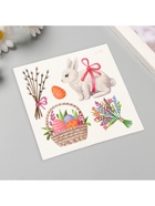 Переводные тату цветные «Кролик и пасхальная корзинка», временные татуировки, 10×10 см - Фото 4