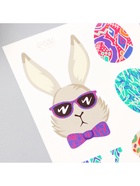 Переводные тату цветные «Кролик в очках», временные татуировки, 10×10 см - Фото 5