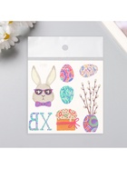 Переводные тату цветные «Кролик в очках», временные татуировки, 10×10 см - Фото 6