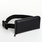 Сумка мужская через плечо TEXTURA, портмоне - клатч, на молнии, чёрная - Фото 5