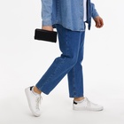 Сумка мужская через плечо TEXTURA, портмоне - клатч, на молнии, чёрная - Фото 11