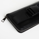 Сумка мужская через плечо TEXTURA, портмоне - клатч, на молнии, чёрная - Фото 4