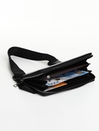 Сумка мужская через плечо TEXTURA, портмоне - клатч, на молнии, чёрная - Фото 2