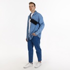 Сумка мужская через плечо TEXTURA, портмоне - клатч, на молнии, чёрная - Фото 7