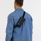 Сумка мужская через плечо TEXTURA, портмоне - клатч, на молнии, чёрная - Фото 9