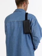 Сумка мужская через плечо TEXTURA, портмоне - клатч, на молнии, чёрная - Фото 10