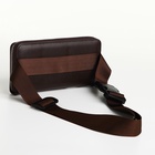 Сумка мужская через плечо TEXTURA, портмоне - клатч, на молнии, коричневая - Фото 3