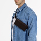 Сумка мужская через плечо TEXTURA, портмоне - клатч, на молнии, коричневая - Фото 7