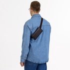 Сумка мужская через плечо TEXTURA, портмоне - клатч, на молнии, коричневая - Фото 8