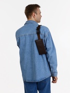 Сумка мужская через плечо TEXTURA, портмоне - клатч, на молнии, коричневая - Фото 9