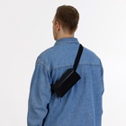 Сумка мужская на плечо TEXTURA, портмоне - клатч, чёрная - Фото 8