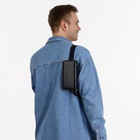 Сумка мужская на плечо TEXTURA, портмоне - клатч, чёрная - Фото 9