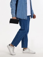 Сумка мужская на плечо TEXTURA, портмоне - клатч, чёрная - Фото 10