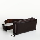 Сумка мужская на плечо TEXTURA, портмоне-клатч, на молнии, коричневая - Фото 5