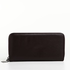 Сумка мужская на плечо TEXTURA, портмоне-клатч, на молнии, коричневая - Фото 6