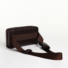 Сумка мужская на плечо TEXTURA, портмоне-клатч, на молнии, коричневая - Фото 4