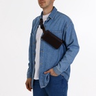 Сумка мужская на плечо TEXTURA, портмоне-клатч, на молнии, коричневая - Фото 8