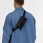 Сумка мужская на плечо TEXTURA, портмоне-клатч, на молнии, коричневая - Фото 9