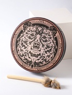 Шаманский бубен «Медведь», музыкальный инструмент, с колотушкой, 5×25×25 см - фото 122952863