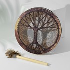Шаманский бубен "Древо жизни и птицы" с колотушкой 5х25х25 см - фото 25460907