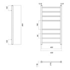 Полотенцесушитель водяной Domoterm "Куба" П8, 400x800 мм, хром - Фото 3