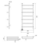 Полотенцесушитель электрический Domoterm "Орфей" П7, 400x800 мм, с полкой, левый, бронза - Фото 4