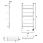 Полотенцесушитель электрический Domoterm "Орфей" П7, 400x800 мм, с полкой, правый, бронза - Фото 4
