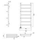 Полотенцесушитель электрический Domoterm "Орфей" П7, 500x700 мм, с полкой, левый, бронза - Фото 4