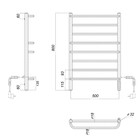 Полотенцесушитель электрический Domoterm "Орфей" П8, 500x800 мм, правый, хром - Фото 5