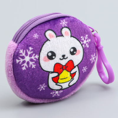 Кошелёк детский «Котик праздничный», плюшевый, МИКС