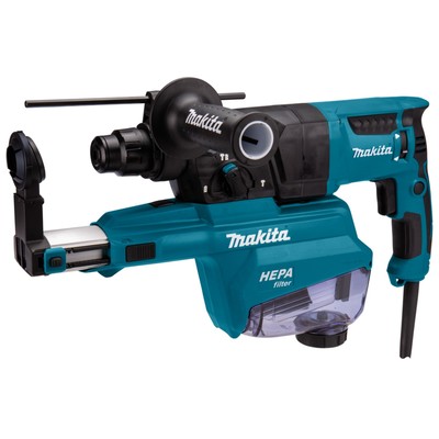 Перфоратор Makita HR2652, 800 Вт, SDS+, 3 режима, 2.9 Дж, 4600 уд/мин, кейс, пылеотсос