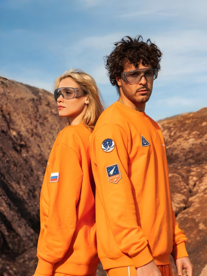 Свитшот РОСКОСМОС х ONLYTOP, р. S, оранжевый