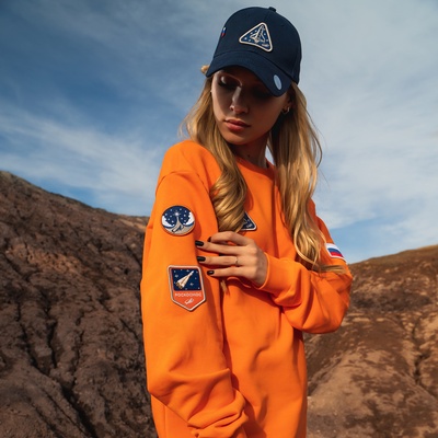 Свитшот РОСКОСМОС х ONLYTOP, р. S, оранжевый