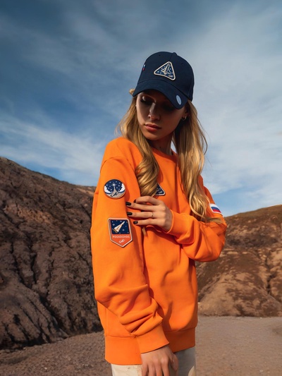 Свитшот РОСКОСМОС х ONLYTOP, р. L, оранжевый