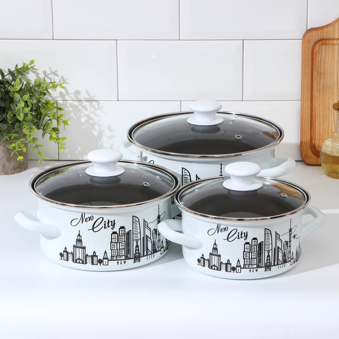 УЦЕНКА Набор кастрюль «Новый город», 2 предмета: кастрюли 1.5 л, 2.3 л - Фото 1