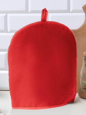 Грелка на чайник Этель Home collection red 28×28 см, 61% лён, 39% хлопок