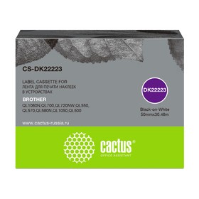 Картридж ленточный Cactus CS-DK22223 DK-22223 черный для Brother P-touch QL-500, QL-550, QL   107629 10762974