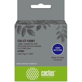 Картридж ленточный Cactus CS-LT-12267 12267 для Dymo Letra Tag LT-100H