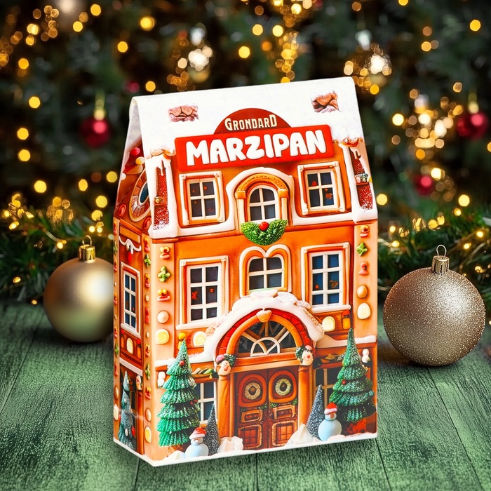 Конфеты подарочные новогодние подарочные глазированные марципановые, яблоко и корица, 84 г - Фото 1