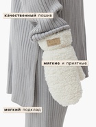 Варежки женские меховые MIST, размер 26 см, молочные - Фото 2