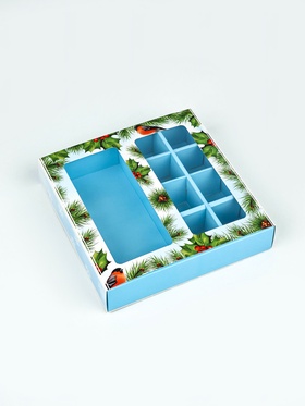 Коробка под 8 конфет и шоколад, с окном «Чудеса случаются», 17.7×17.8×3.8 см (5 шт)