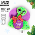 Магнит новогодний мягкий «Время чудес сейчас» - Фото 1