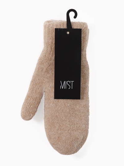 Варежки женские MIST с шерстью кролика, размер 22 см, цвет кофейный