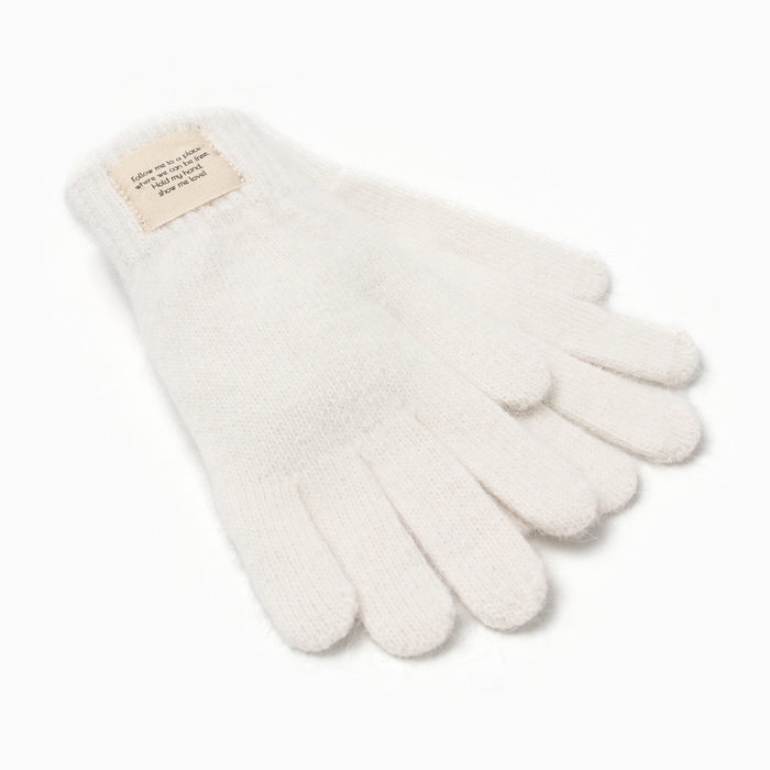 Перчатки женские MIST с шерстью кролика, размер 22 см, молочные