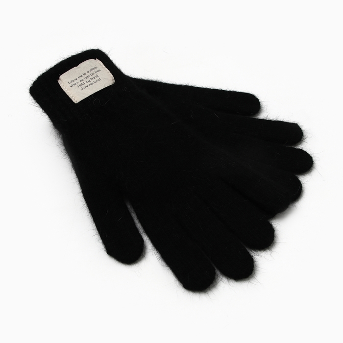 Перчатки женские MIST с шерстью кролика, размер 22 см, чёрные